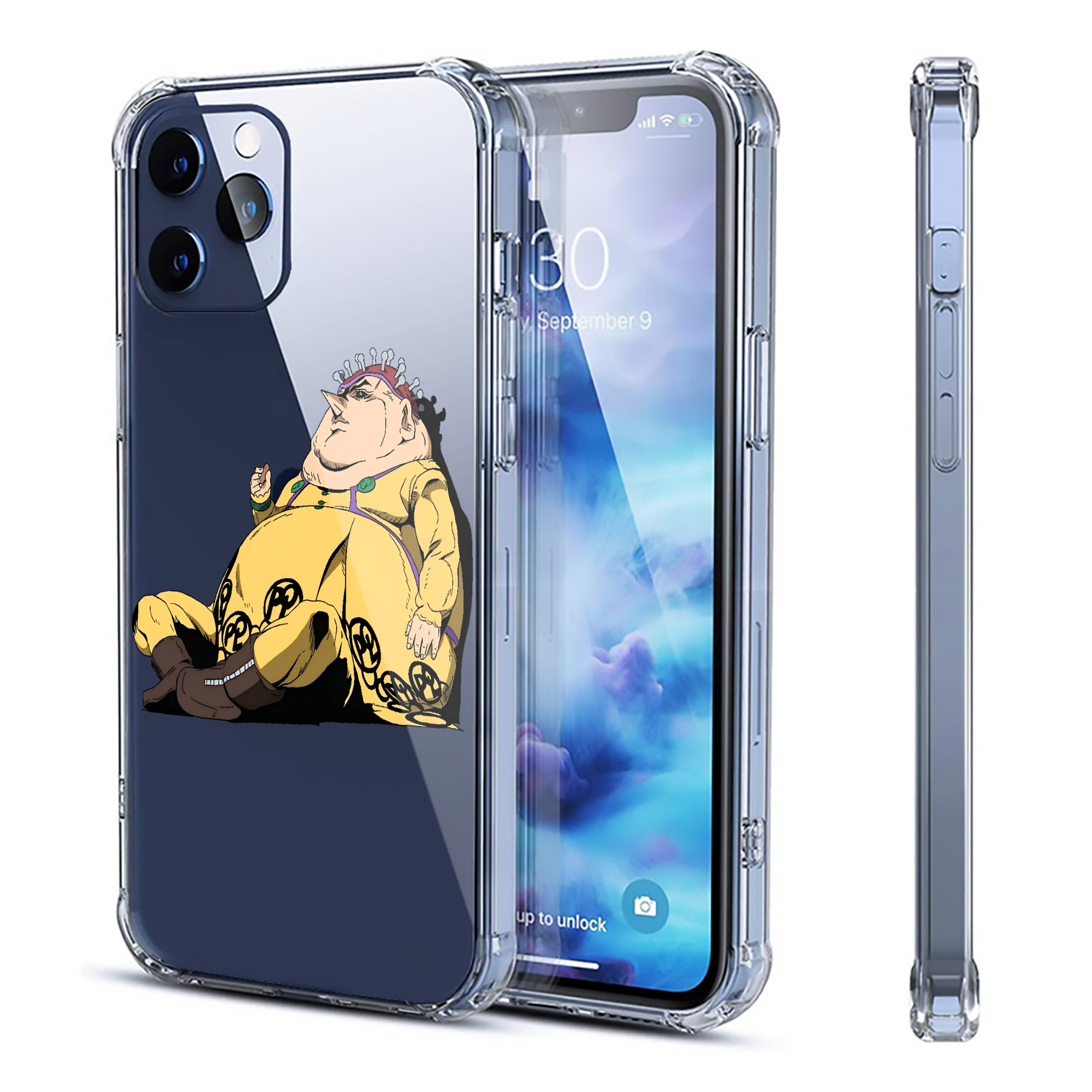 （画像用） ジョジョの奇妙な冒険 ポルポ JoJo's Bizarre Adventure Polpo 【iPhone 12シリーズ対応】透明スマホケース（クリアソフトケース）